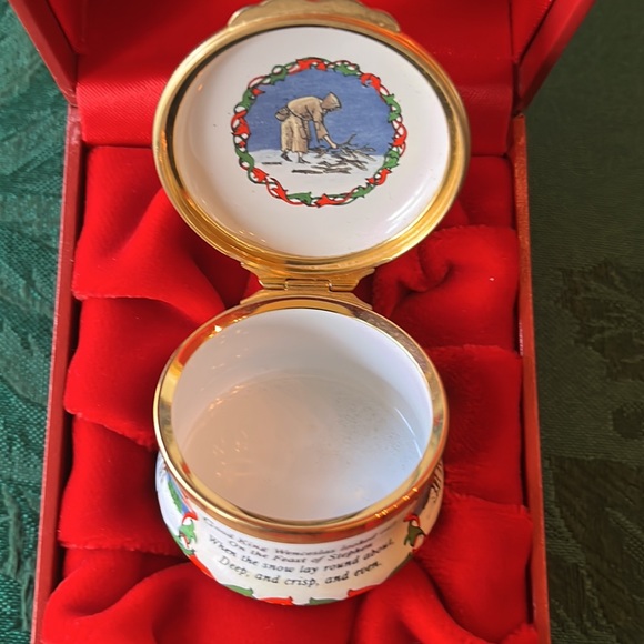 Halcyon Days Enamels 1990 Christmas trinket box - Picture 3 of 9